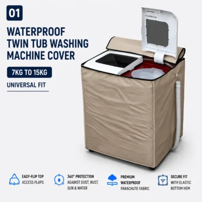 Waterproof Twin Tub Washing Machine Cover Universal Fit
