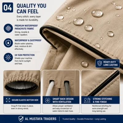 Heavy Duty Parachute Fabric Waterproof Washing Machine Cover Detail
