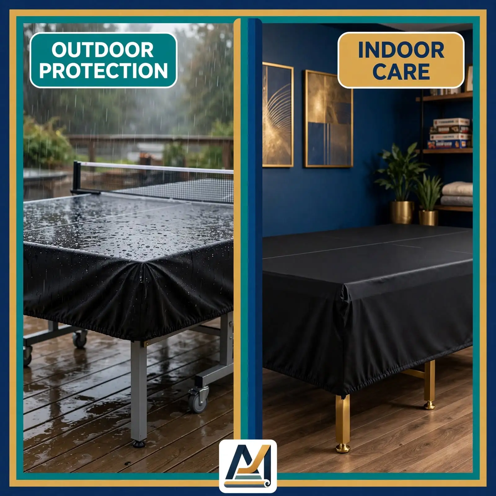 Indoor and Outdoor Table Tennis Table Protective Cover Usage